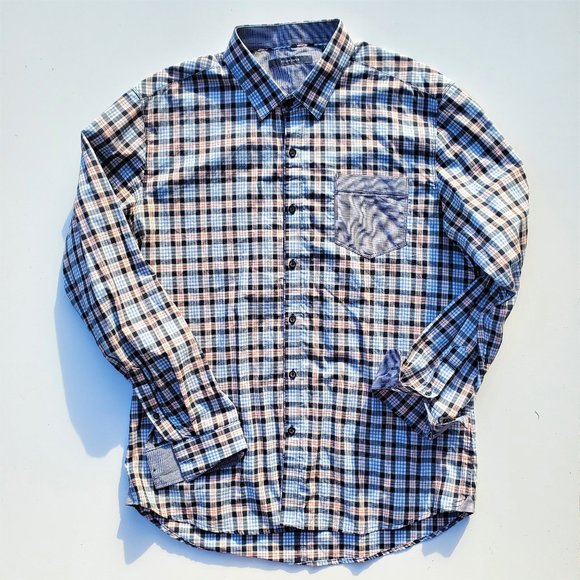 7 Diamonds XL Plaid Long Sleeve Button Down - Picture 1 of 6